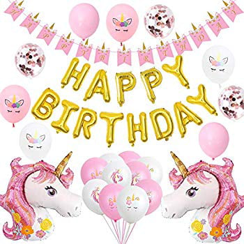 2 Personalised Pink Unicorn Birthday Party Celebration Banners Decoration Poster